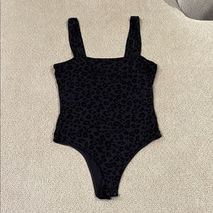 Z Supply Black Leopard Print Bodysuit